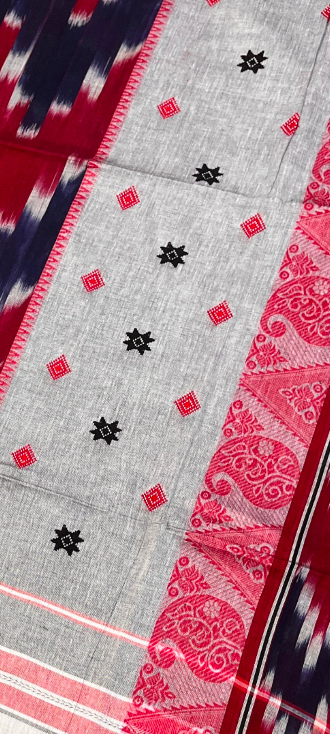 Handloom pure soft cotton original dhonekhali saree