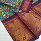 Mayuri Sungudi Kalamkari print Cotton Saree with big border