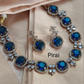 Elegant Blue and white cut stone choker set