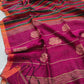 Linen Handloom Saree Rose pallu