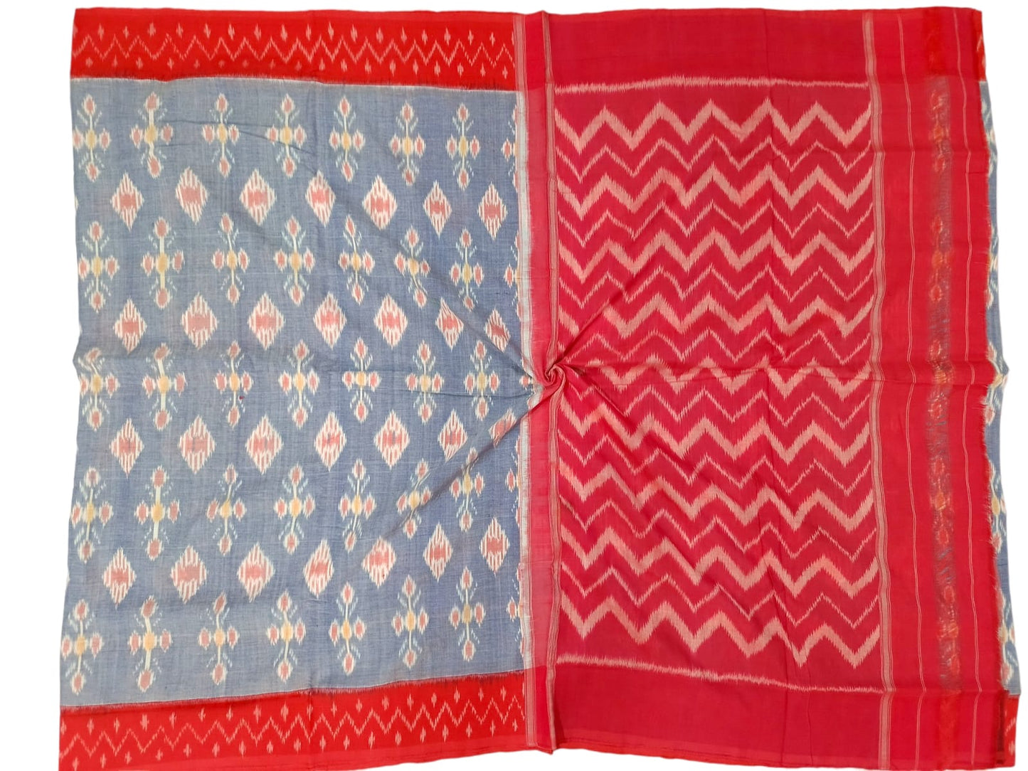 Pure Double weaving Ikkat mercerised cotton sarees