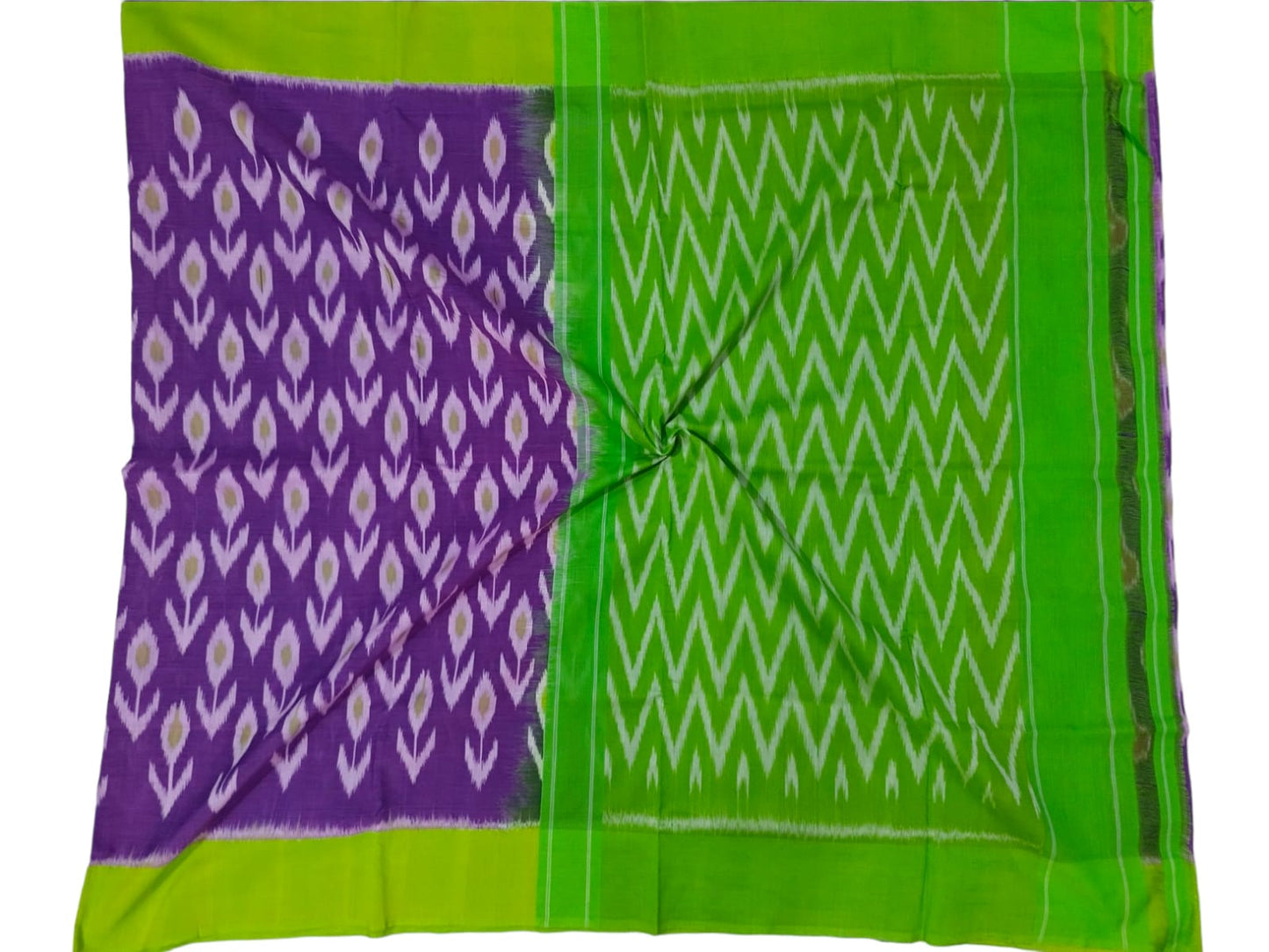 Pure Double weaving Ikkat mercerised cotton sarees