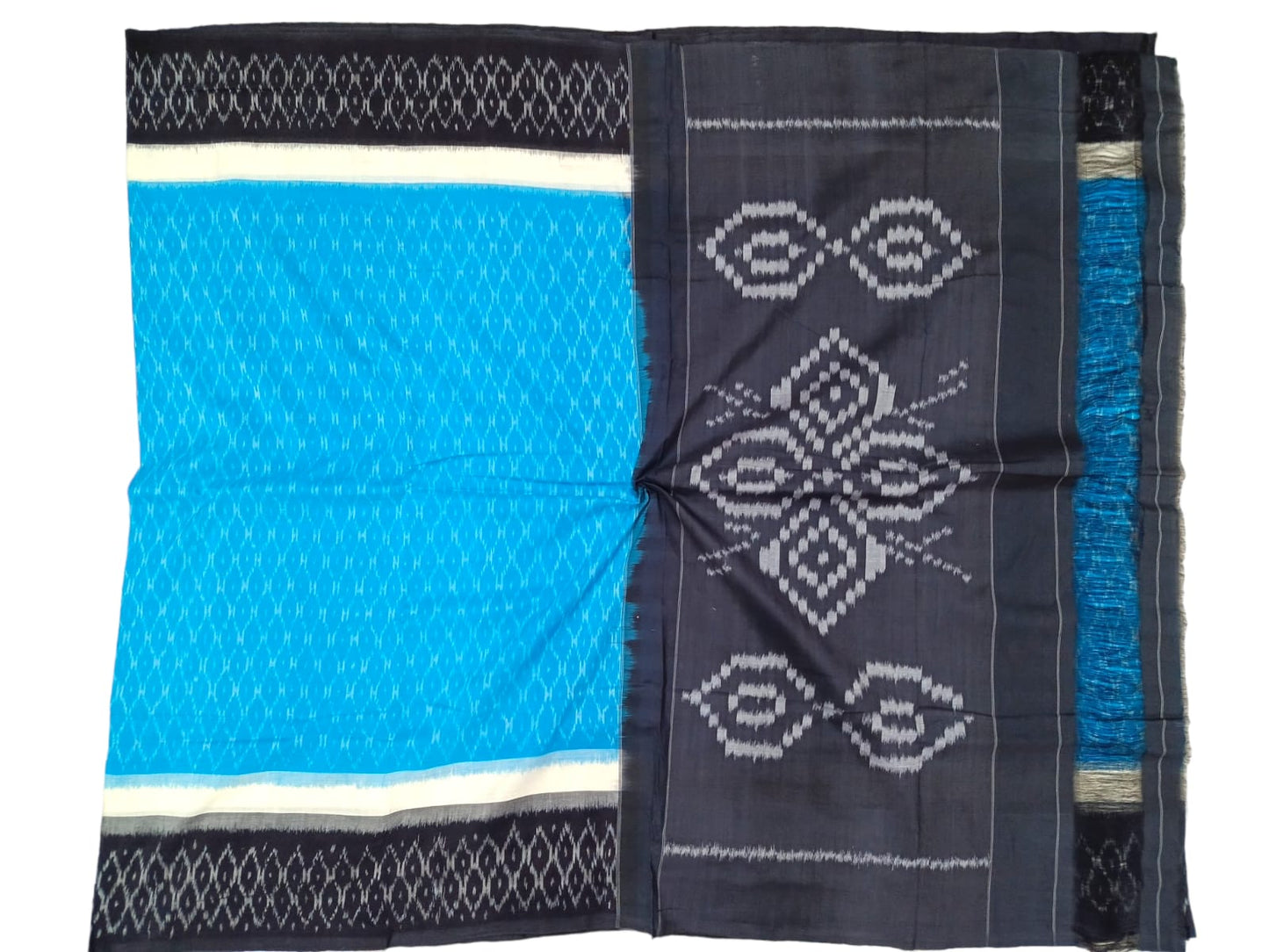 Pure Double weaving Ikkat mercerised cotton sarees