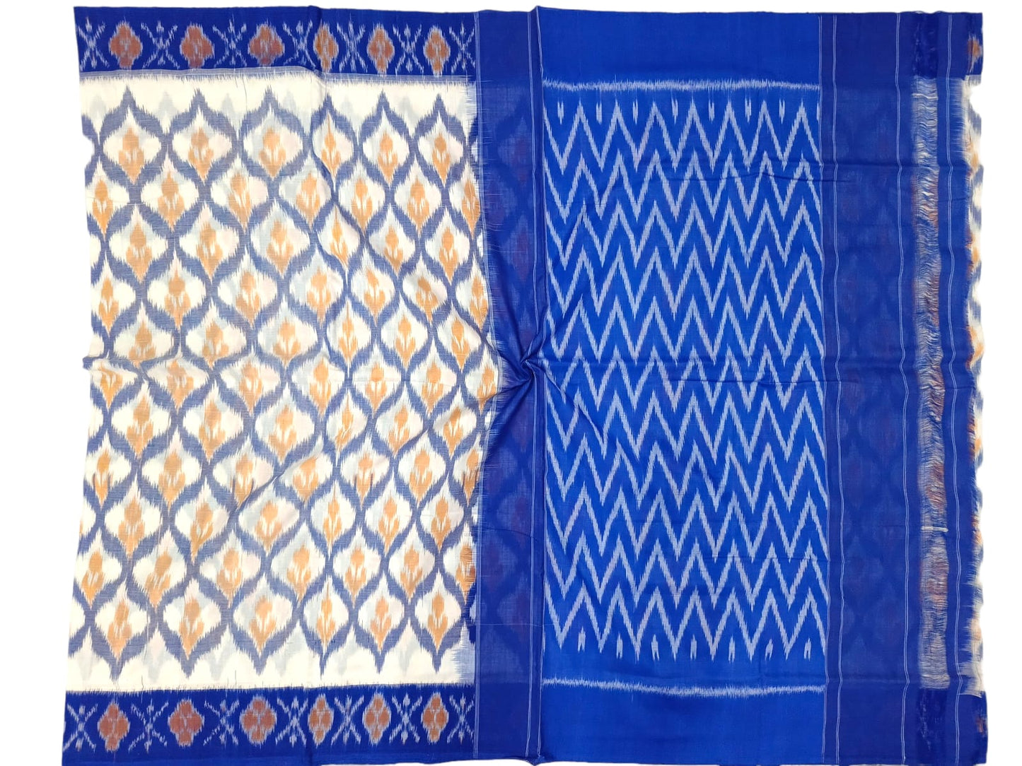 Pure Double weaving Ikkat mercerised cotton sarees