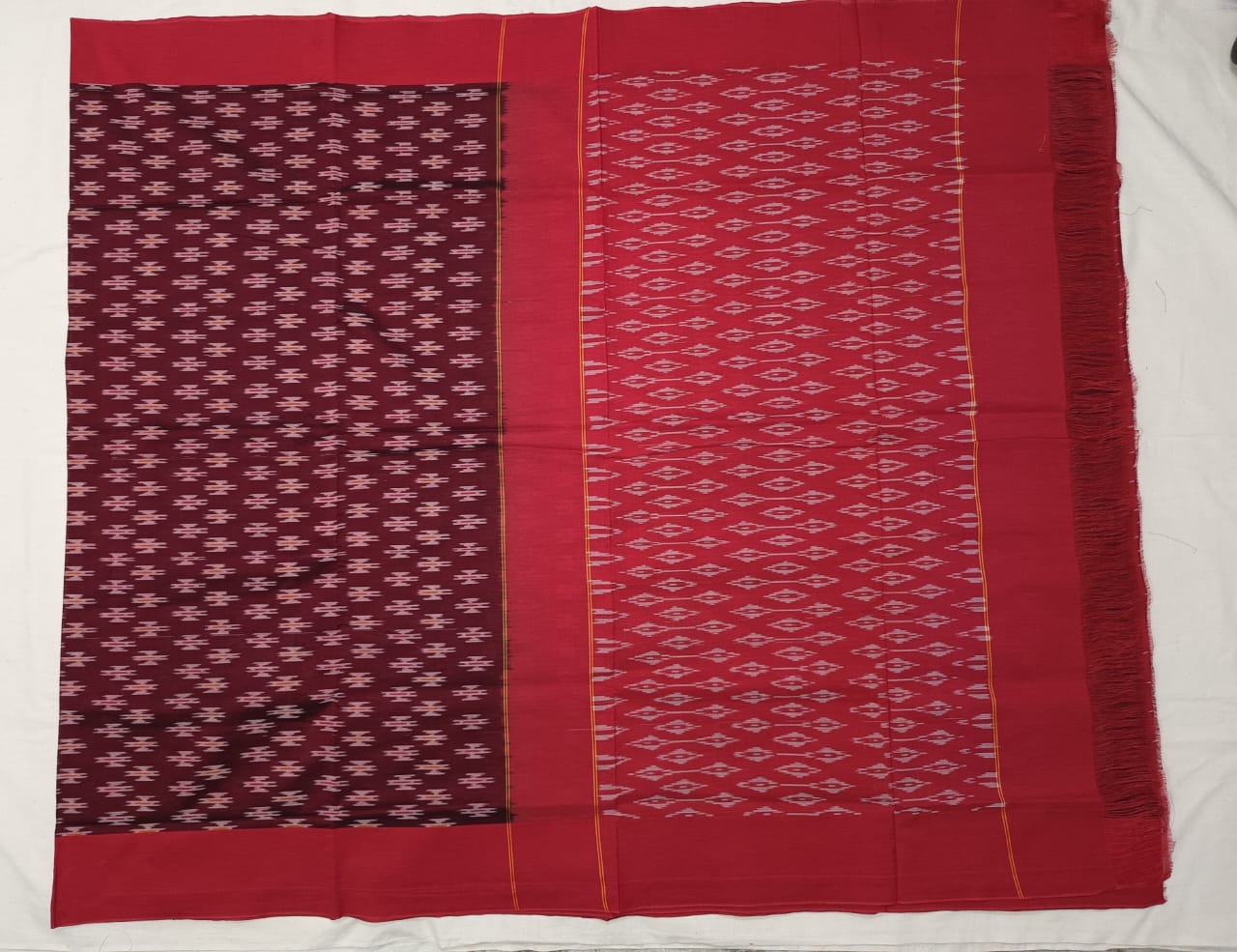 Pure Ikkat handloom mercerised cotton sarees