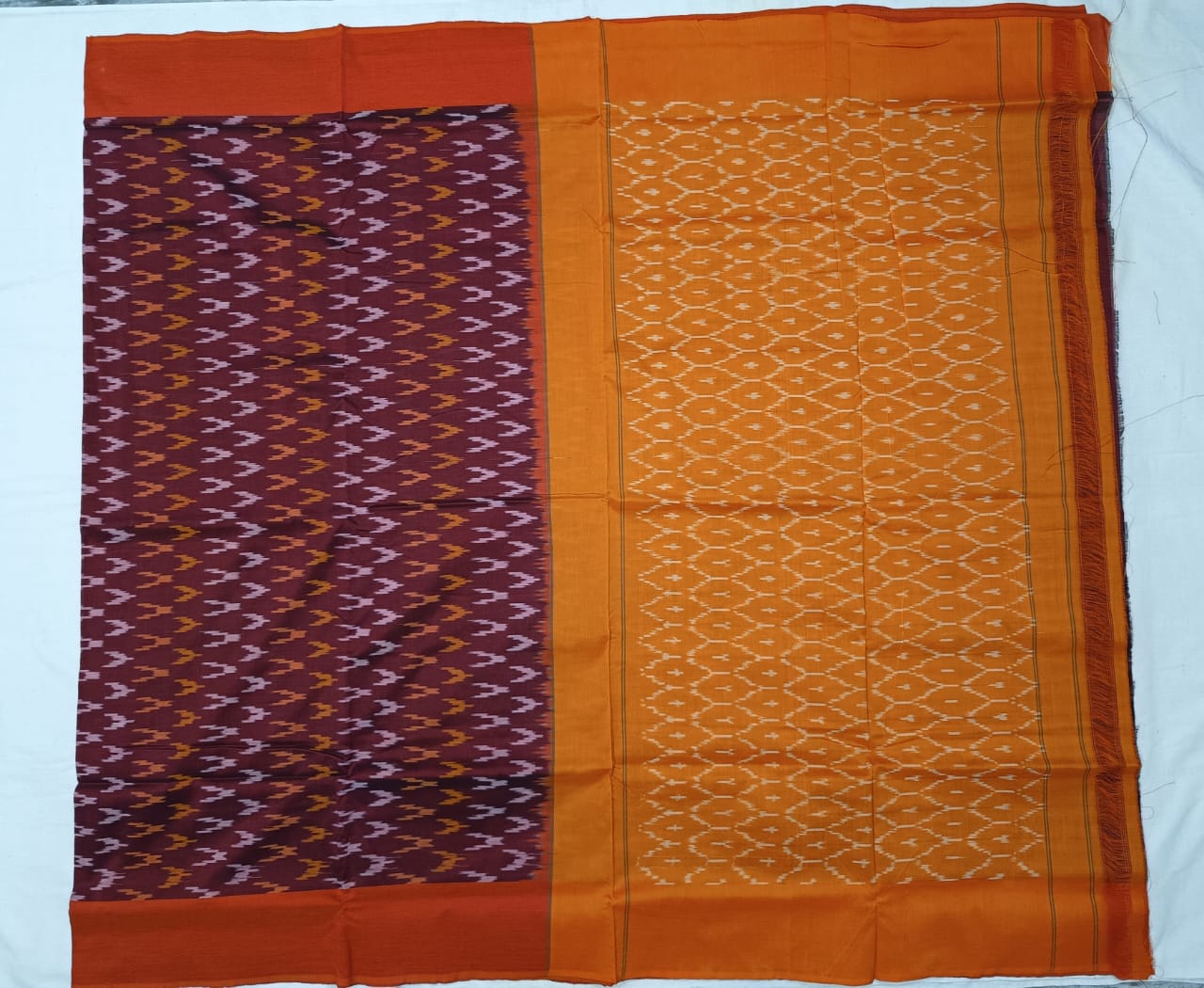 Pure Ikkat handloom mercerised cotton sarees