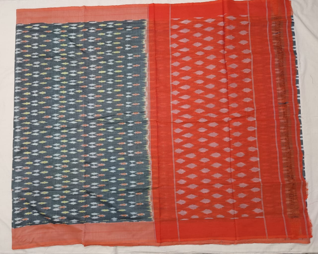 Pure Ikkat handloom mercerised cotton sarees