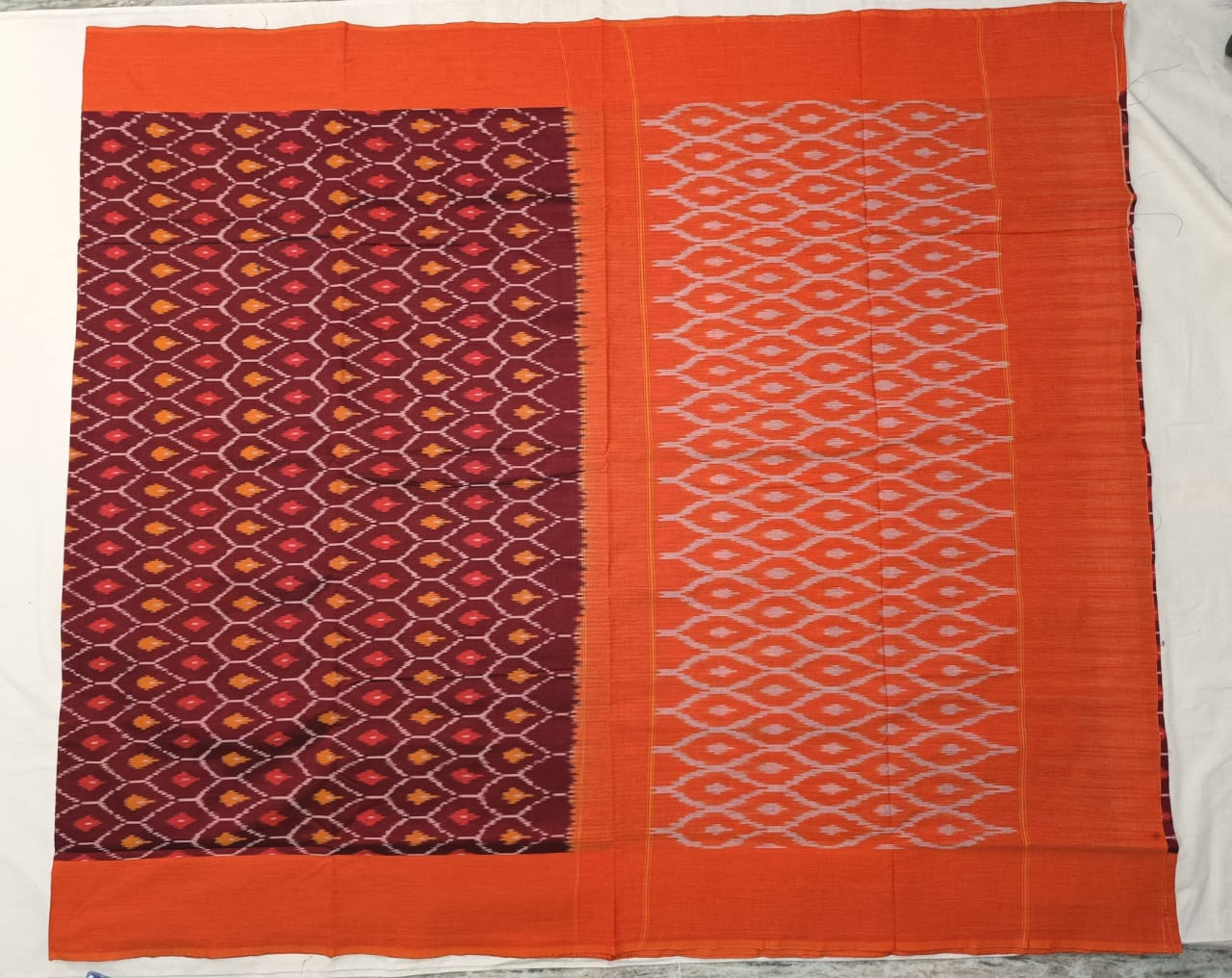 Pure Ikkat handloom mercerised cotton sarees