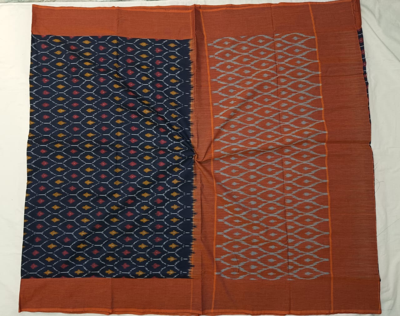 Pure Ikkat handloom mercerised cotton sarees