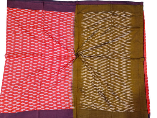 Pure Ikkat handloom mercerised cotton sarees