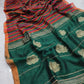 Linen Handloom Saree Rose pallu