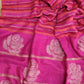 Linen Handloom Saree Rose pallu