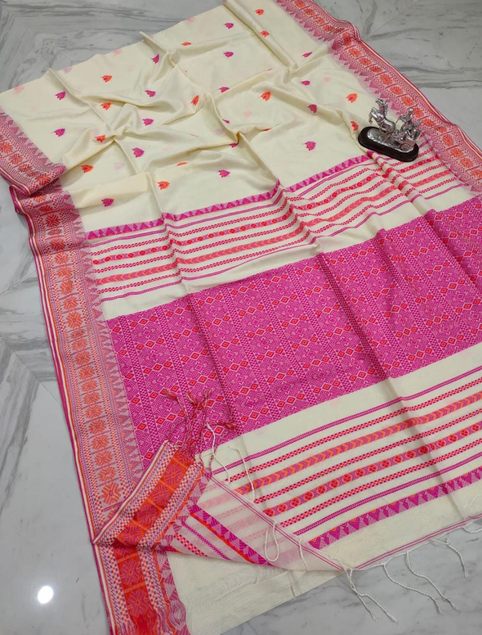 Mercerised Cotton saree with jacquard machine work