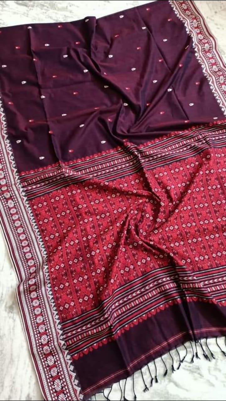 Mercerised Cotton saree with jacquard machine work