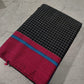 Pure Khadi Cotton Mini check Ganga Jamuna Border Handloom saree