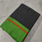 Pure Khadi Cotton Mini check Ganga Jamuna Border Handloom saree