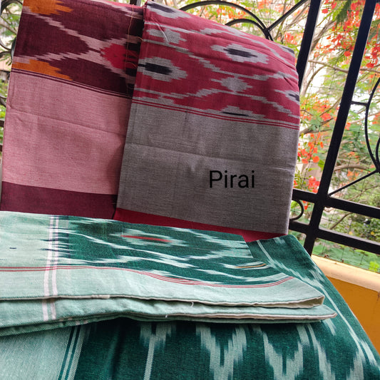 Pure Handloom ikkat double bedsheets with pillow covers