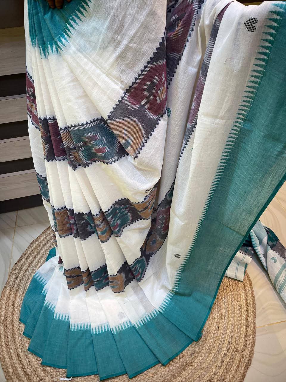 Handloom pure soft cotton original dhonekhali sarees
