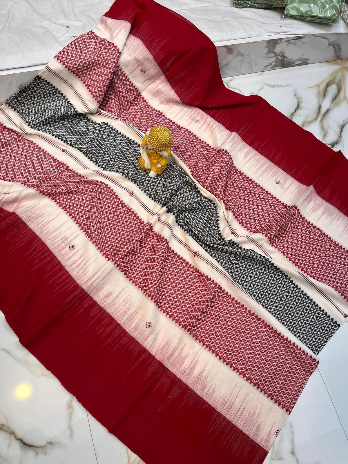 Handloom pure soft cotton original dhonekhali sarees