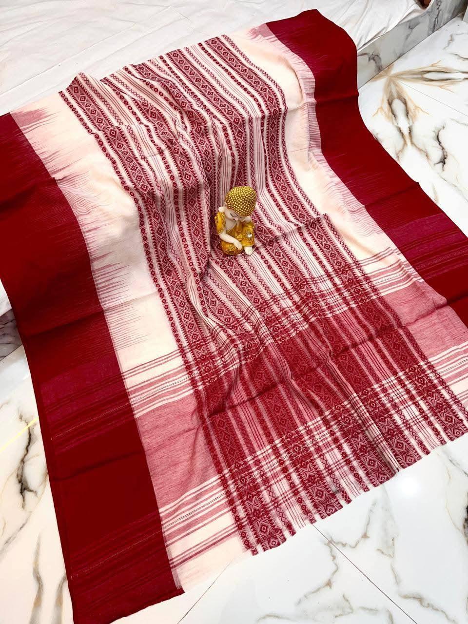 Handloom pure soft cotton original dhonekhali sarees