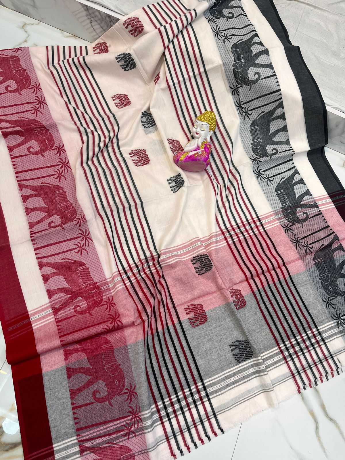 Handloom pure soft cotton original dhonekhali sarees