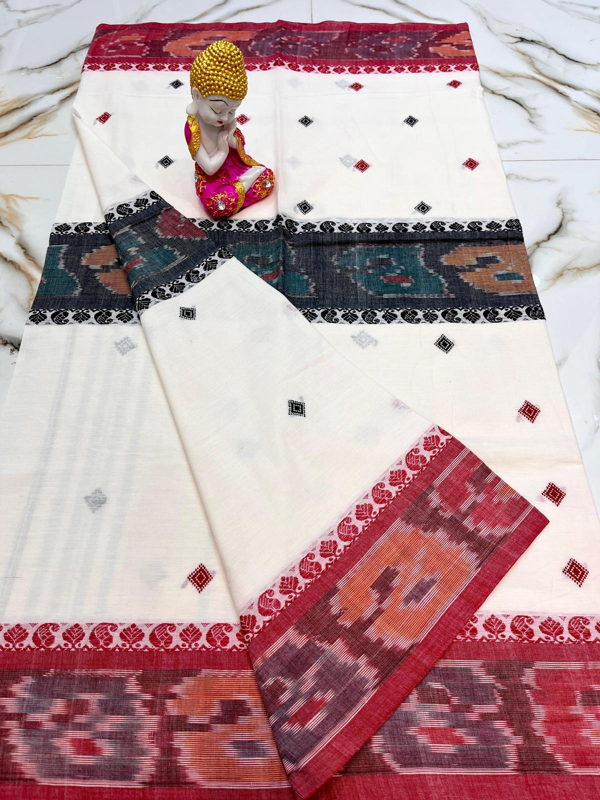 Handloom pure soft cotton original dhonekhali sarees