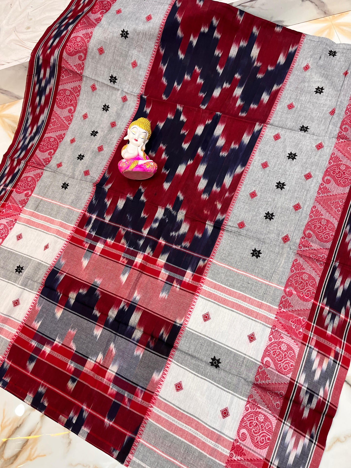 Handloom pure soft cotton original dhonekhali sarees