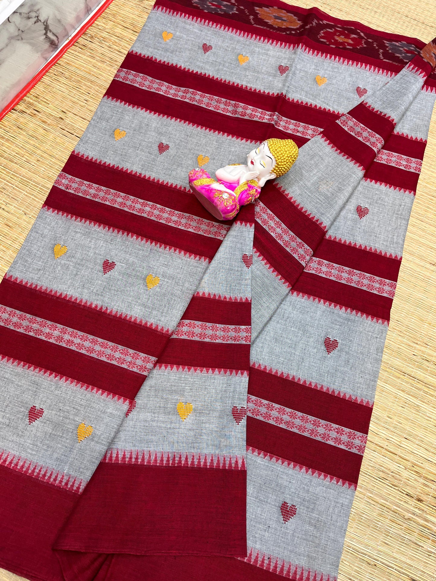 Handloom pure soft cotton original dhonekhali sarees