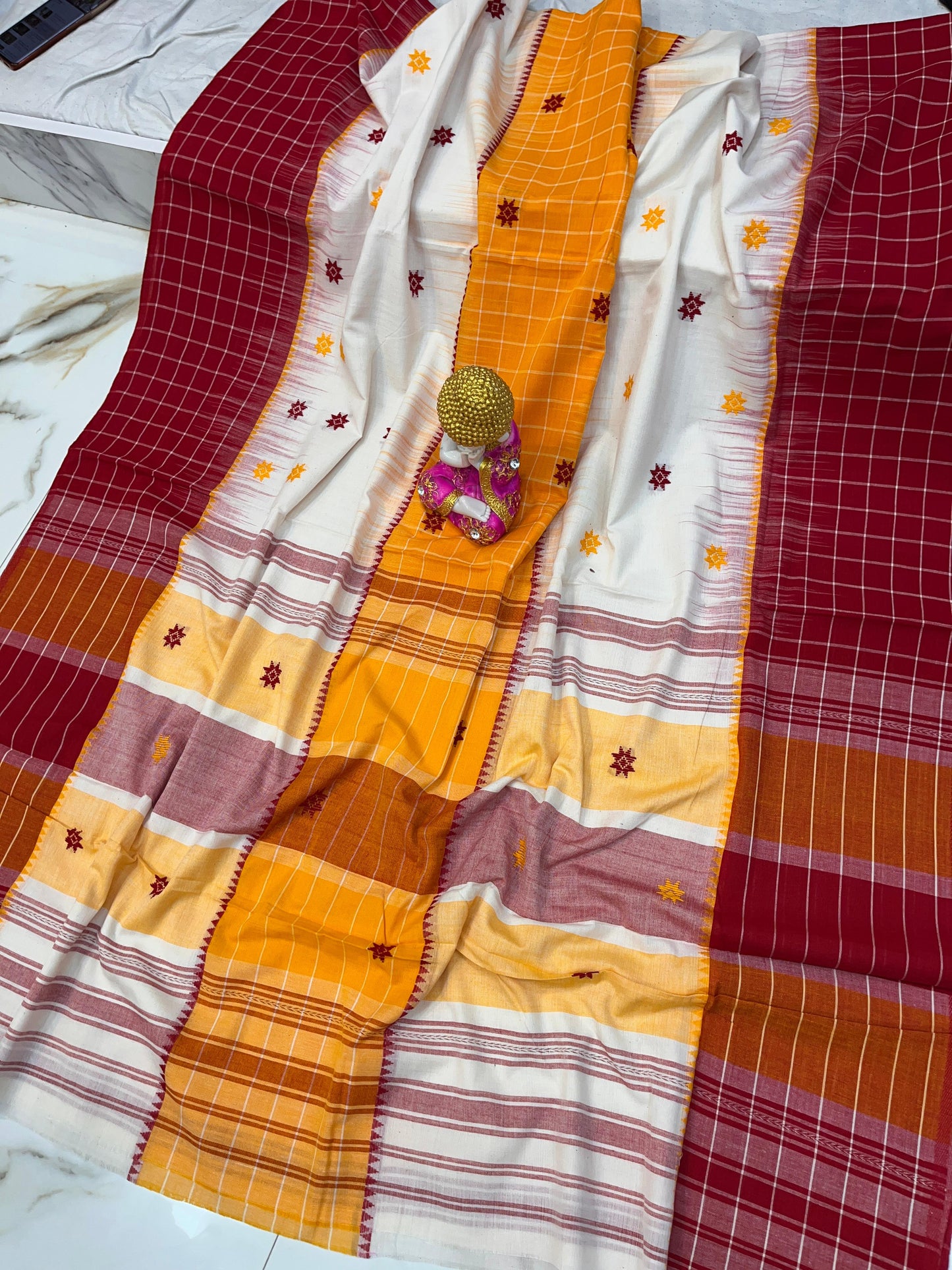 Handloom pure soft cotton original dhonekhali sarees