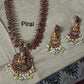 Beautiful antique Lakshmi set with red green stones and pearl