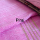 Pure Cotton Linen big Zari border saree with Kalamkari blouse material combo