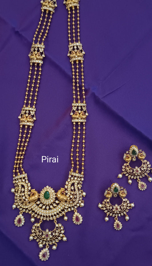 Stunning Annam Haram with White, Red and Green stones