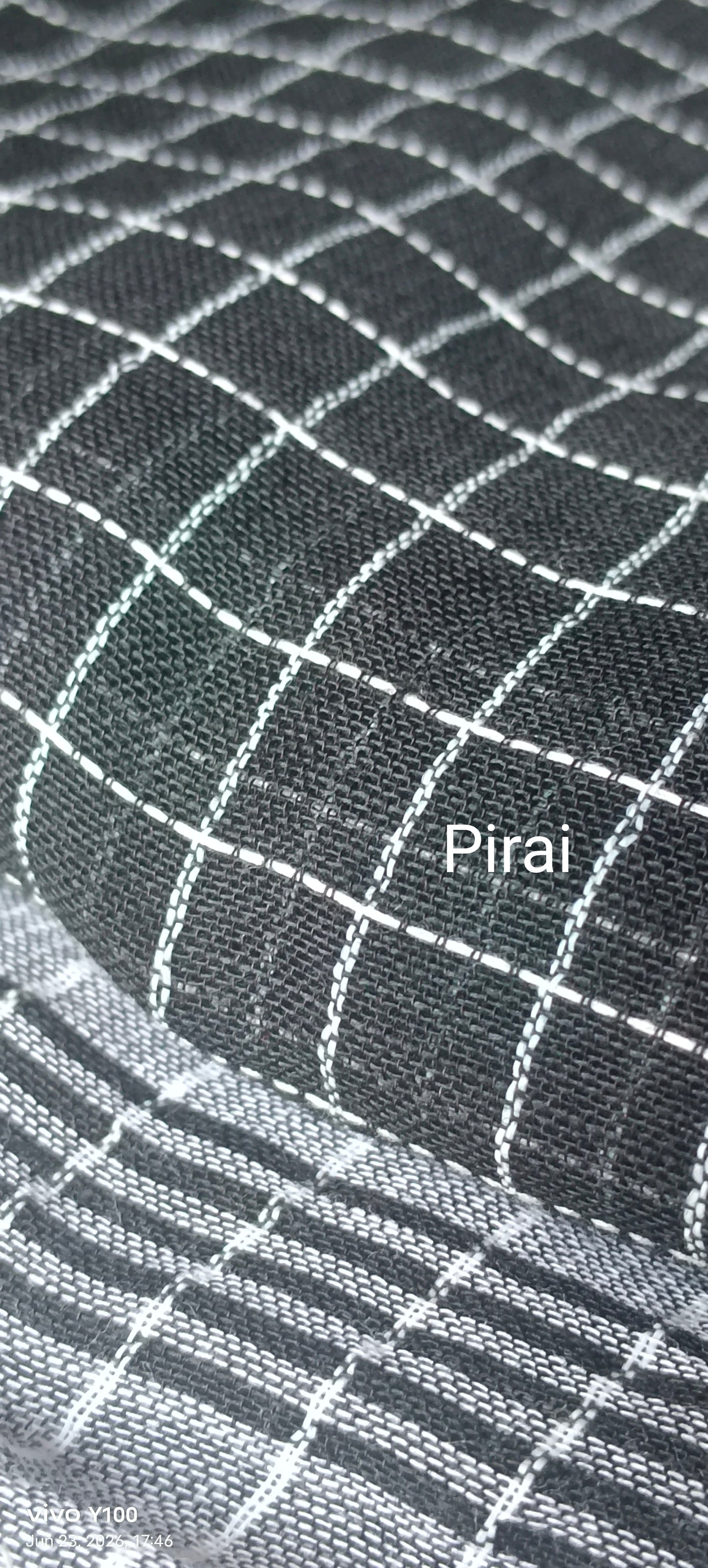 Patteda Anchu Cotton Mini check Handloom saree