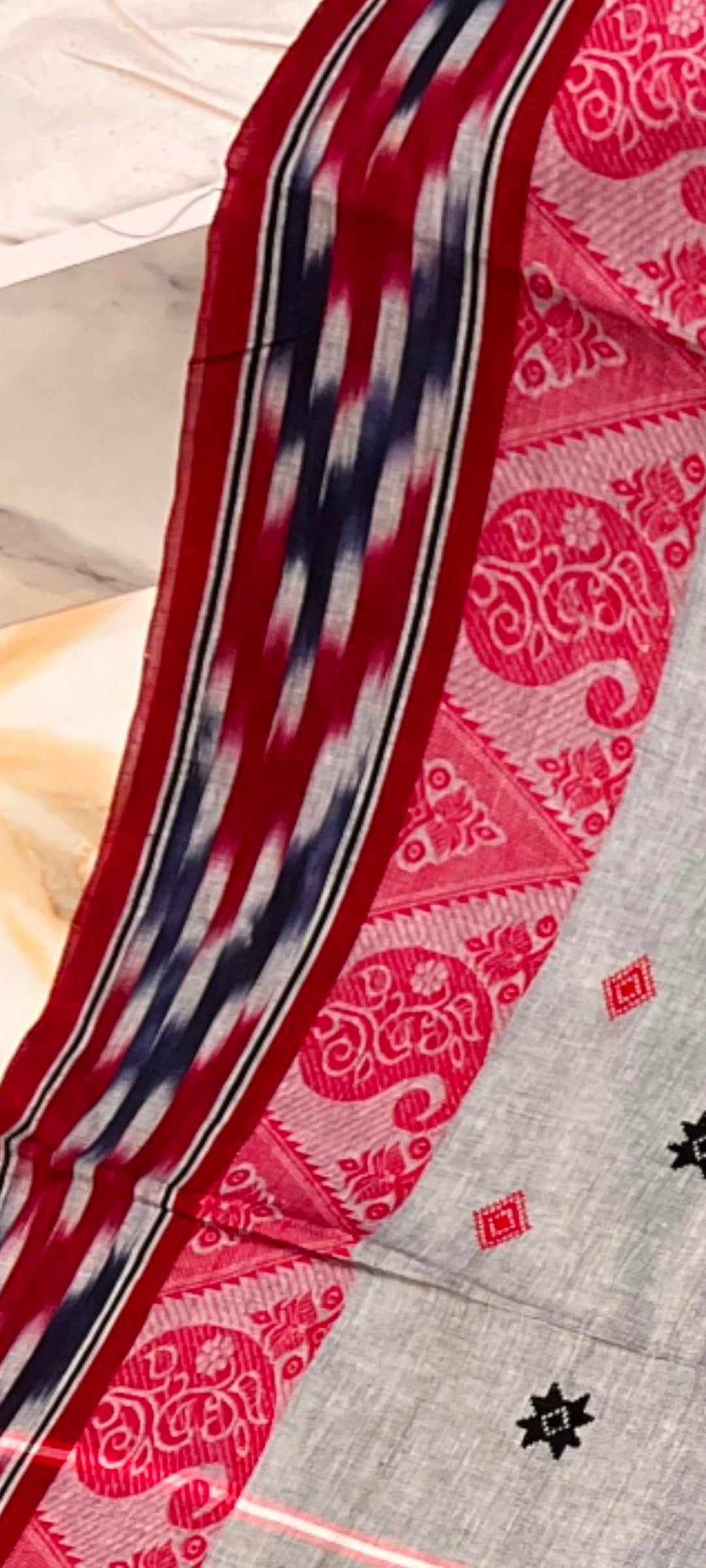 Handloom pure soft cotton original dhonekhali saree