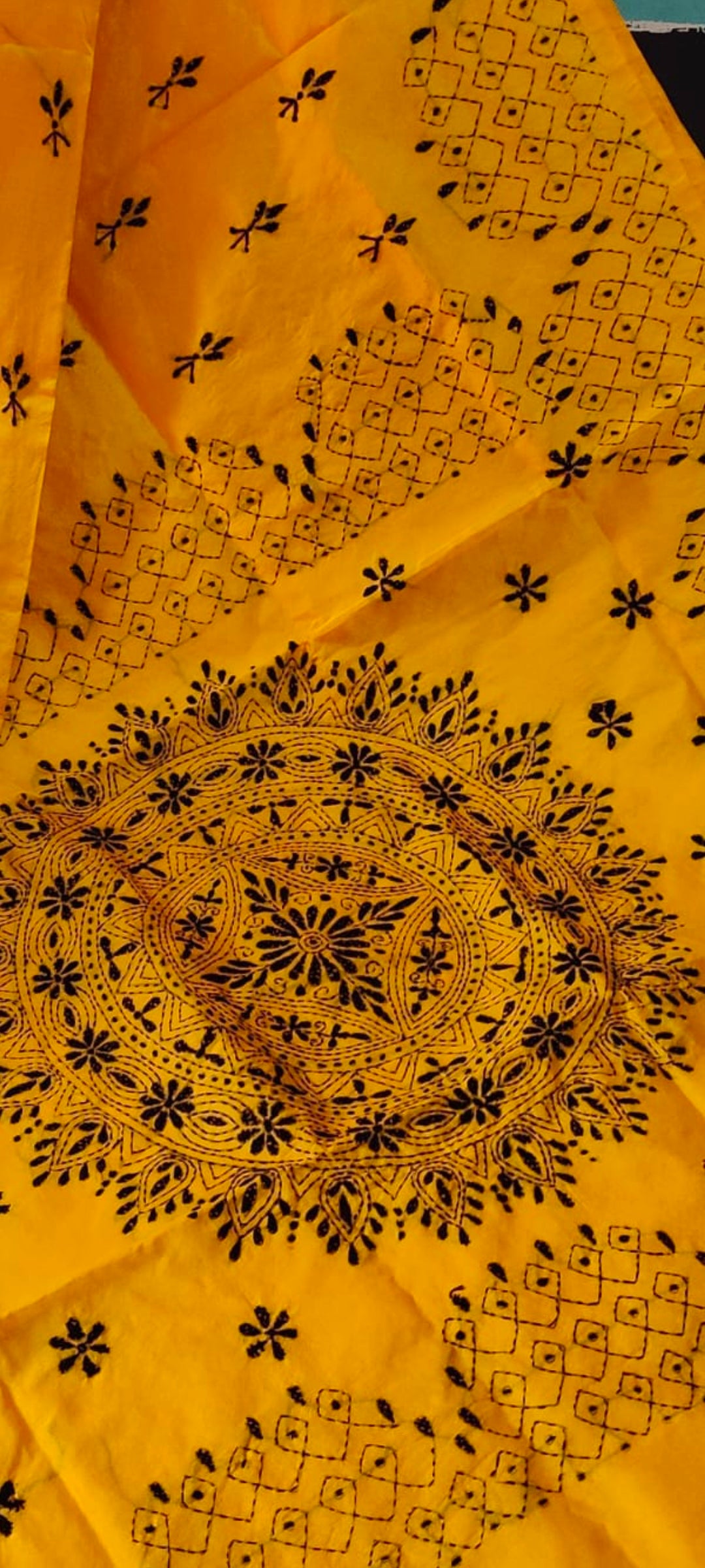 Assam silk Hand stitch Kantha work saree