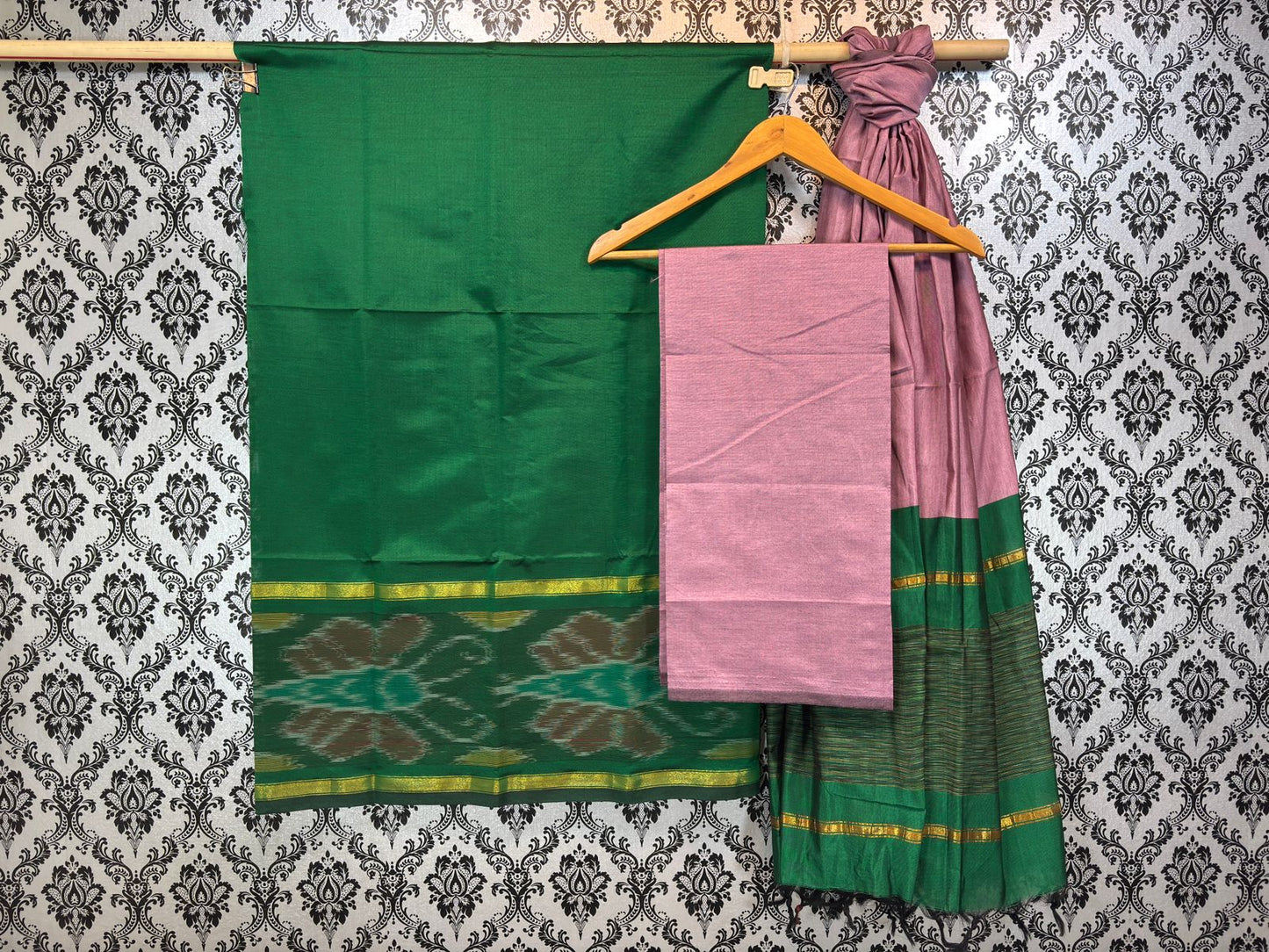 Pochampally Ikkat silk mix poly cotton dress materials