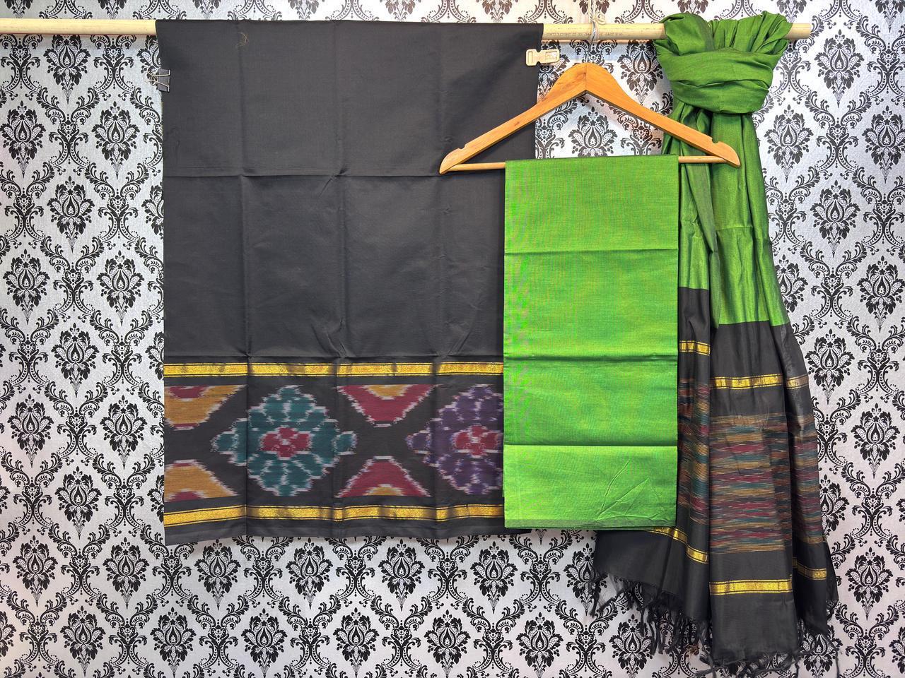 Pochampally Ikkat silk mix poly cotton dress materials