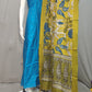 Beautiful Raw Silk top material with Kalamkari Duppatta