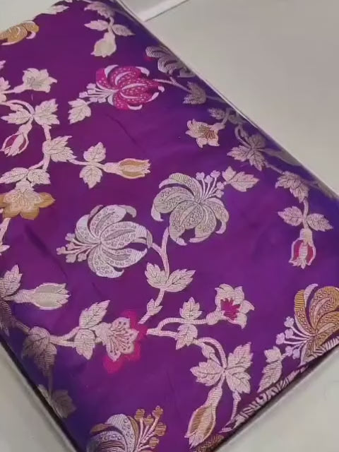 Mashru Banaras Silk Saree with Zari Work And Mina Work