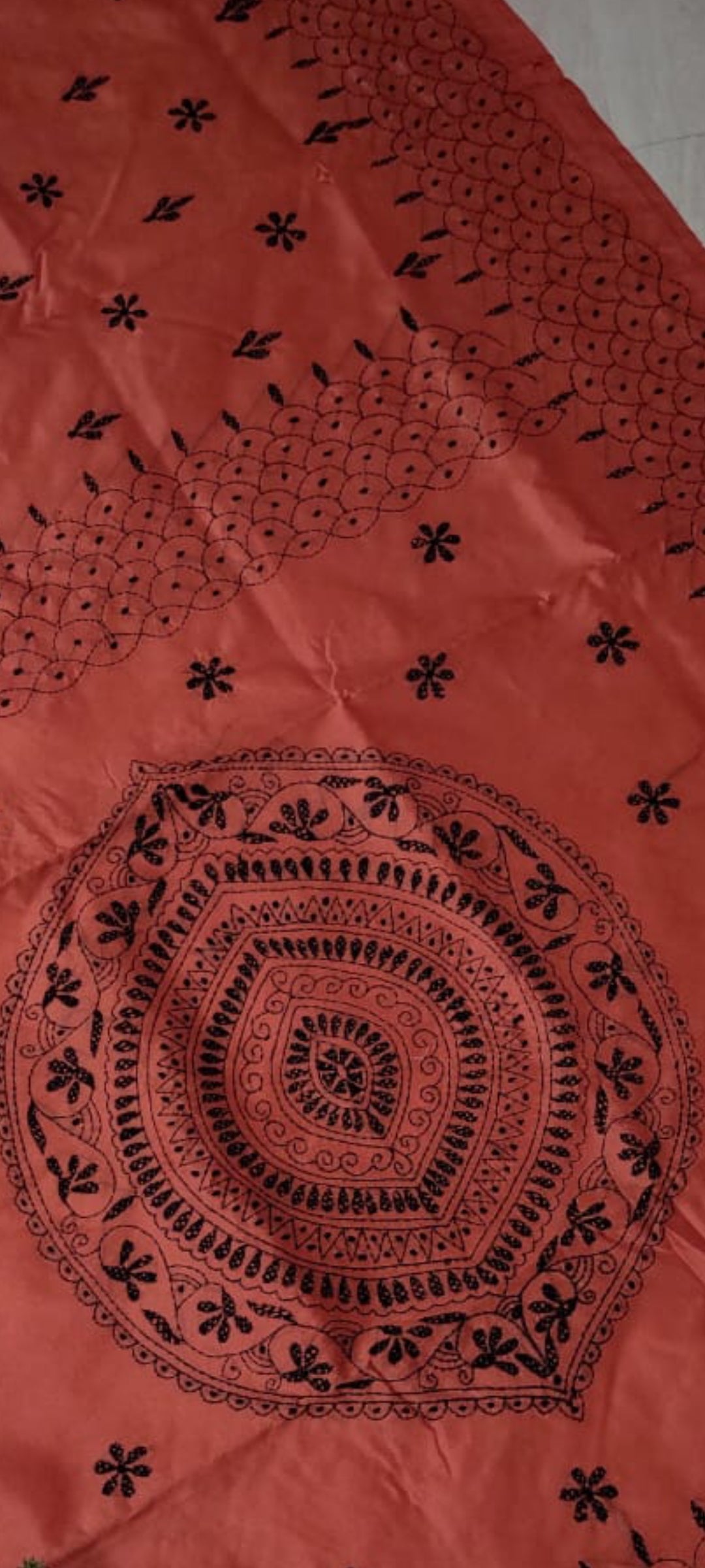 Assam silk Hand stitch Kantha work saree