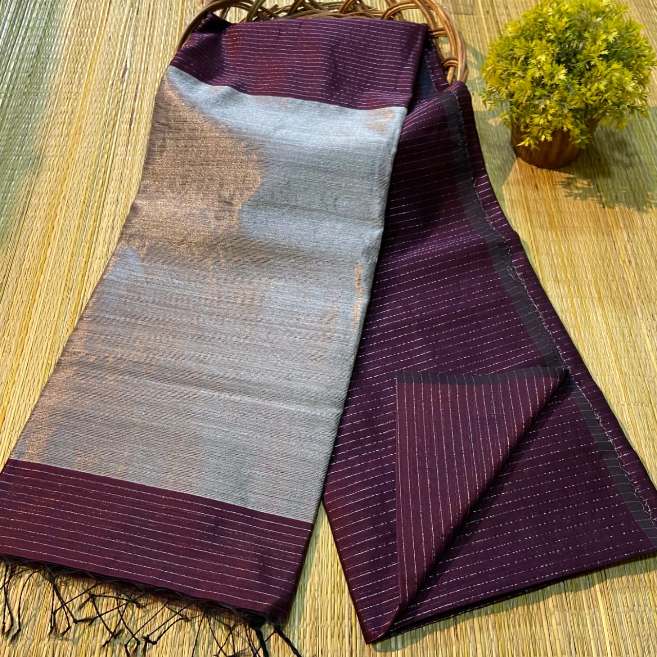 Cotton silk handloom saree