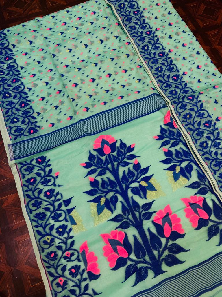 Resham dhakai jamdani sarees