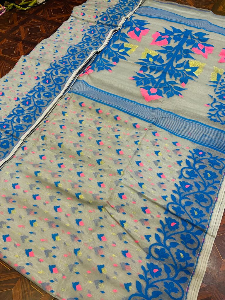 Resham dhakai jamdani sarees