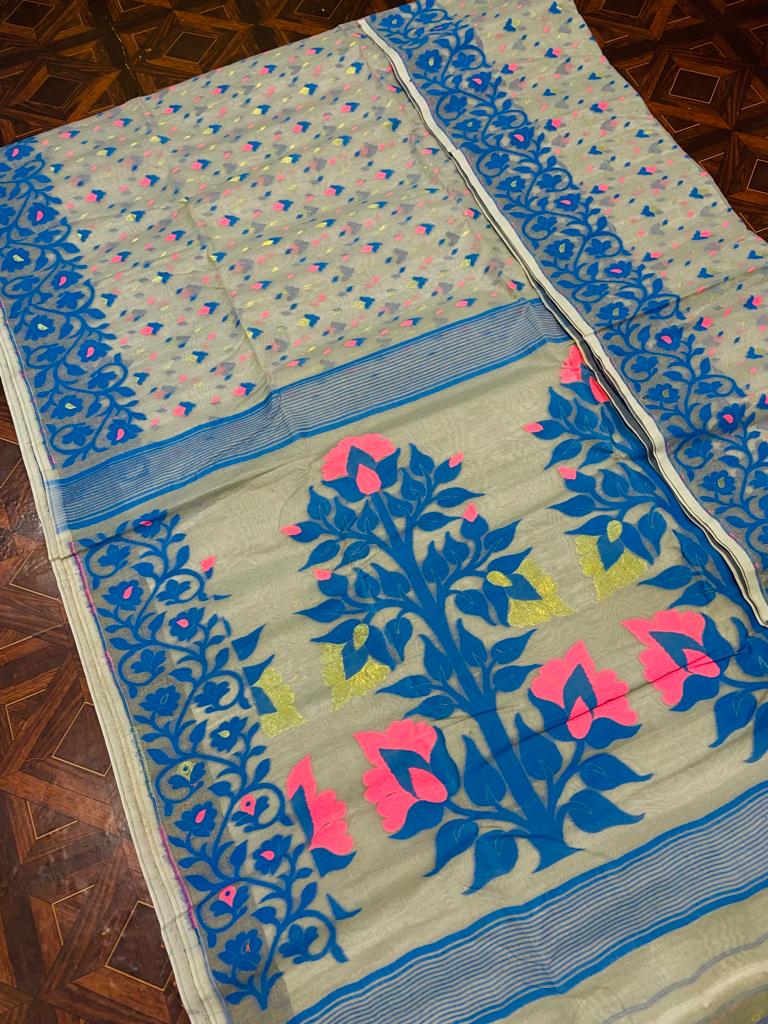 Resham dhakai jamdani sarees